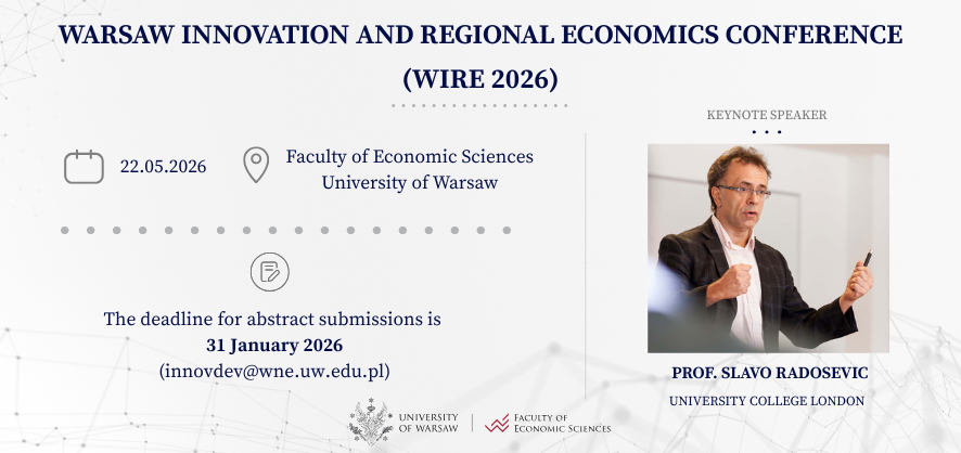 Nabór zgłoszeń w związku z Warsaw Innovation and Regional Economics Conference (WIRE) 2026