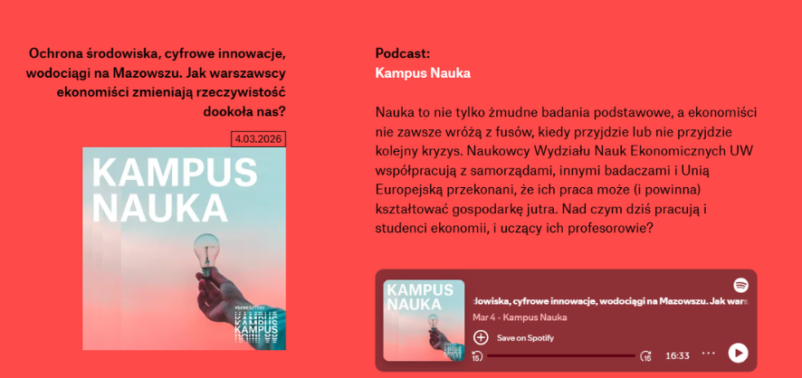 Kampus Nauka – o WNE UW