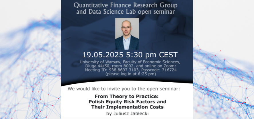 Dr hab. Juliusz Jabłecki, prof. ucz.  – prelegentem seminarium  