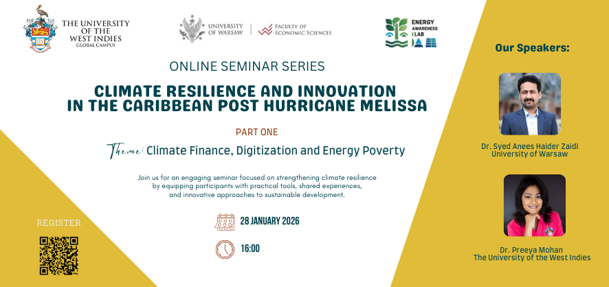 „Climate Finance, Digitization and Energy Poverty” – seminarium 28.01 