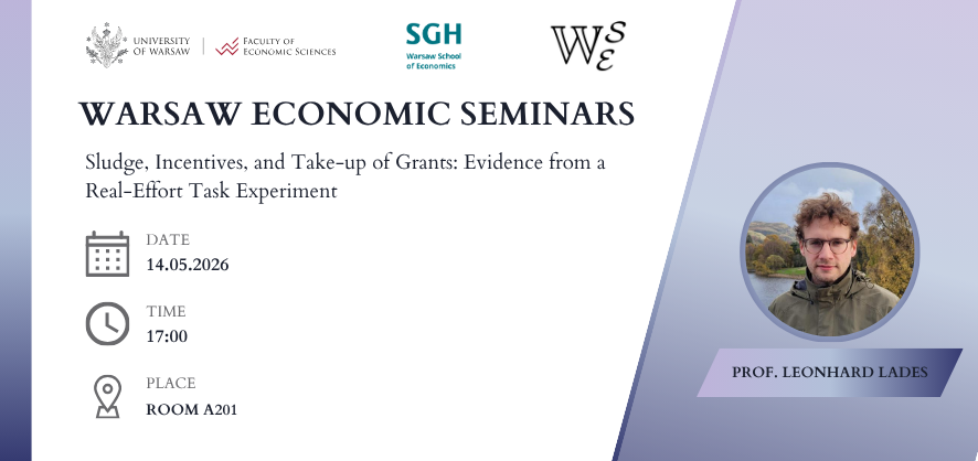 Spotkanie z cyklu Warsaw Economic Seminars – 14.05