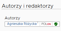 Przykład prawidłowego oznaczenia autora znakiem POL-on